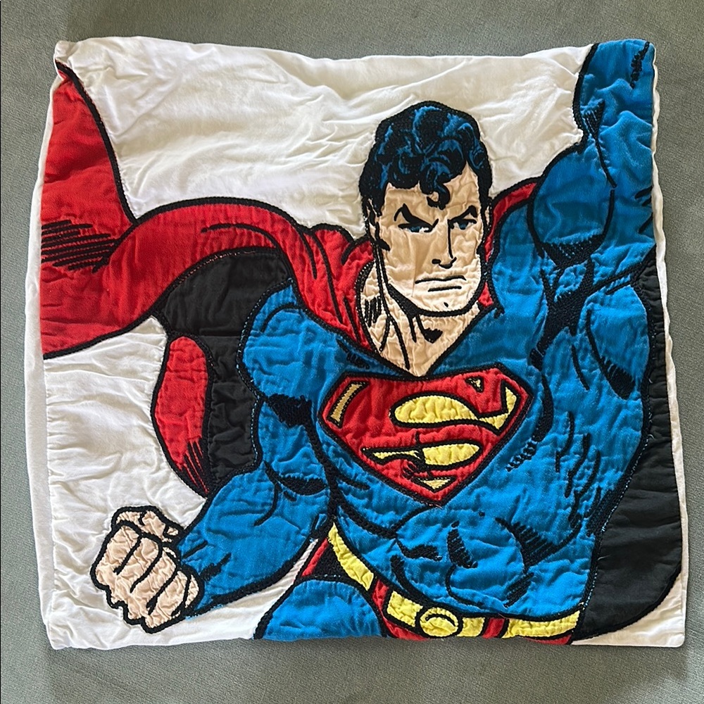 Pottery Barn Kids Superman Pillow Cover - Red, Blue, White